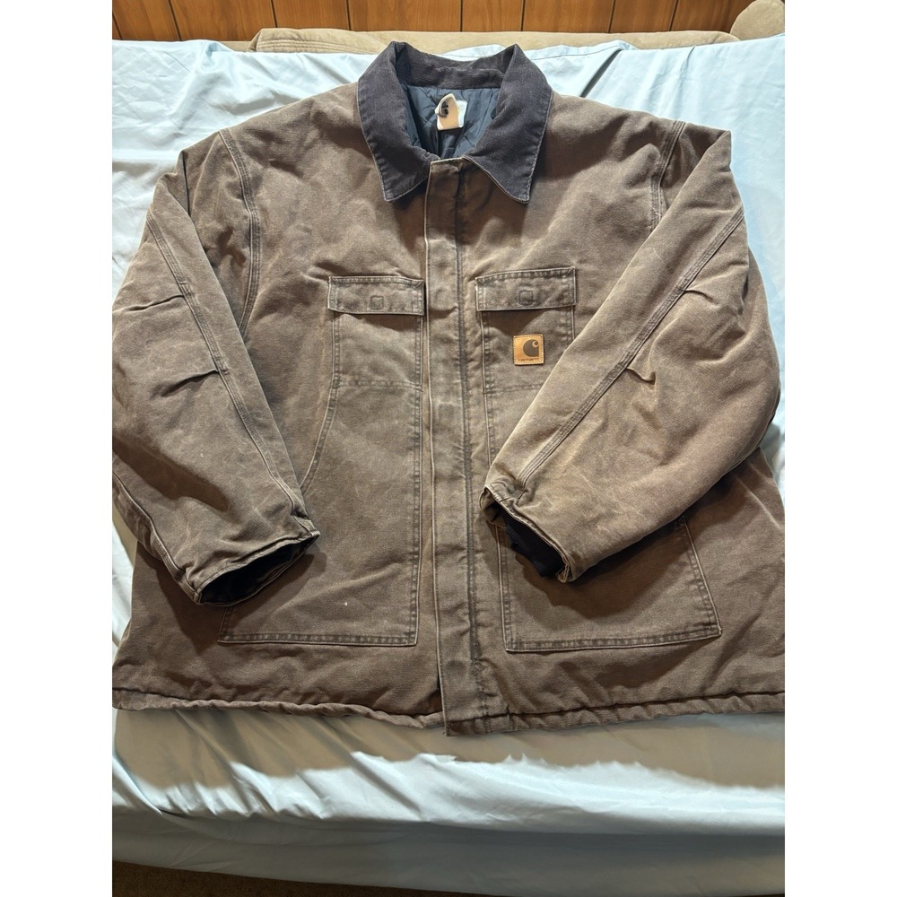 Vintage Carhartt Brown Coat Quilt Lined 5XL